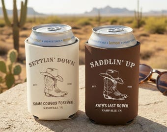 Western Last Rodeo Bachelorette Can Cooler, Nashville Bach Party Favor, Personalized Cowgirl Drink Sleeve