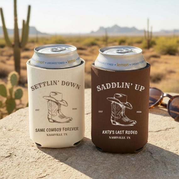 Western Last Rodeo Bachelorette Can Cooler, Nashville Bach Party Favor, Personalized Cowgirl Drink Sleeve
