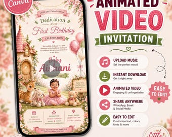 Whimsical Fairytale Floral Animated Video Invitation (Digital Download)