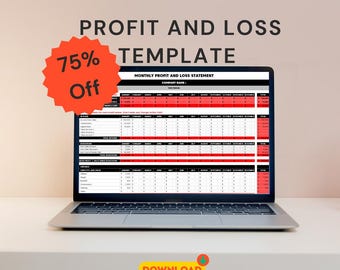 Modello Excel per profitti e perdite mensili / Tracker delle spese aziendali (download digitale)