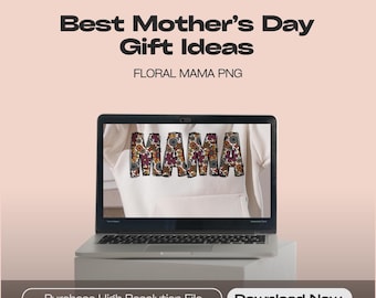 Floral Mama PNG | Preppy Spring Shirt Design (Digital Download)