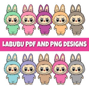 Labubu PNG Bundle, Cute Labubu PNG, Kawaii Labubu Clipart, Cartoon Style PNG, Preppy Labubu Sticker Design, Labubu Bundle, Trending Cute Png