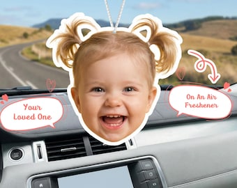 Custom Photo Car Air Freshener, Personalized Picture Air Freshener for Rearview Mirror, Pet Memorial Gift, Couple Car Freshie