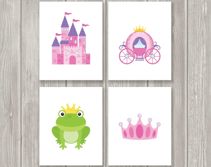 Little Princess Wall Art Princess Nursery Decor Pink Gold Foil