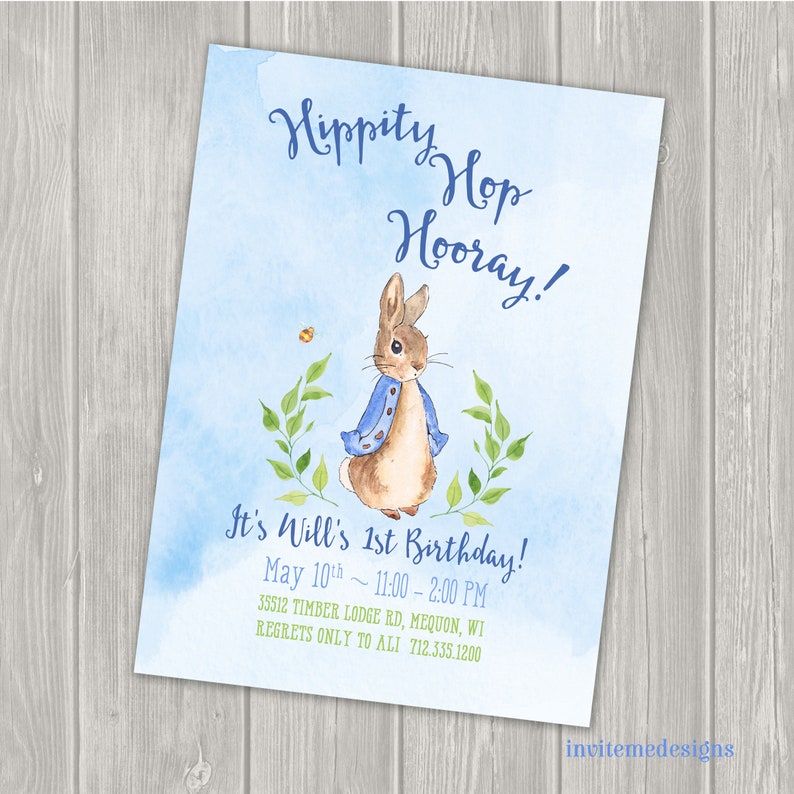 Peter Rabbit Invitation Peter Rabbit Birthday Invitation Etsy