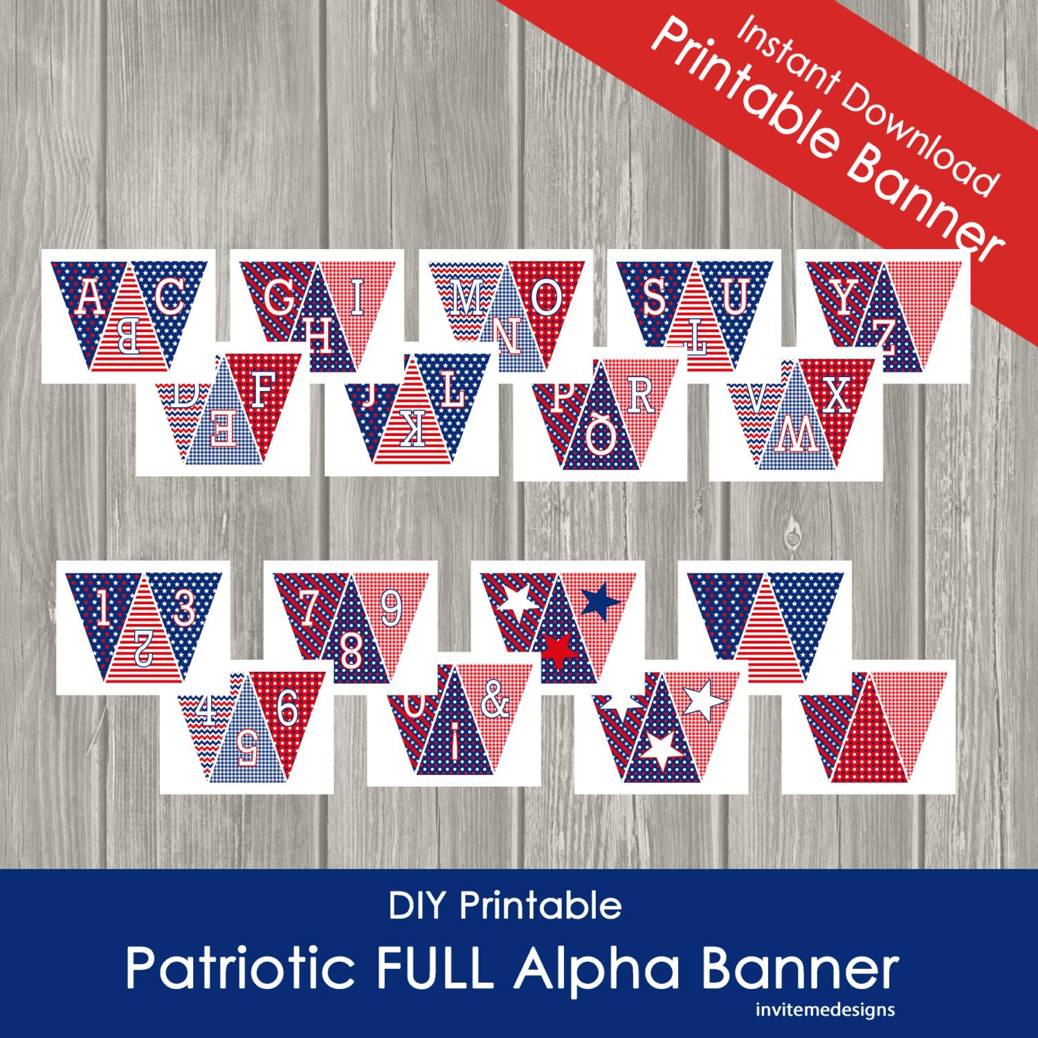 Patriotic Banner Memorial Day Decorations Veterans Day Etsy