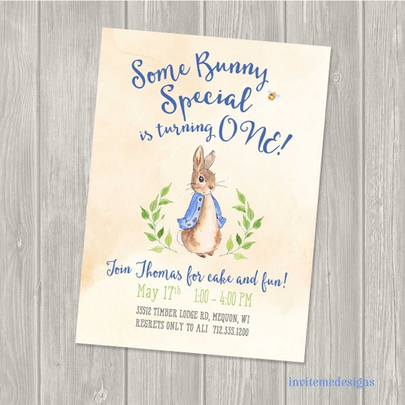 Peter Rabbit Birthday Invitation Peter Rabbit Birthday Party Etsy