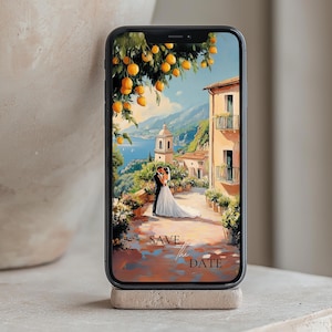 Amalfi Animierte Save the date, Save the Date Video, Hochzeitsvideo, moderne Malerei Save the date Video, benutzerdefinierte digitale Hochzeitsansage