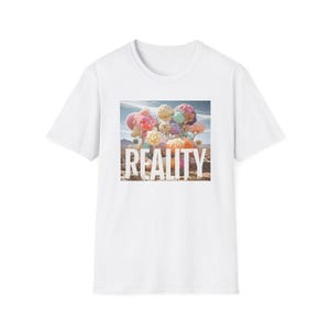 Dream in Reality Unisex Softstyle T-Shirt, Ice Cream Theme Graphic Tee, Gift for Dreamers, Casual Wear