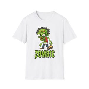 Zombie Themed Unisex Softstyle T-Shirt, Halloween Costume Shirt, Graphic Tee for Men and Women, Casual Apparel, Fun Gift