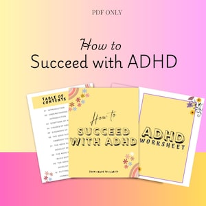 How to Succeed with ADHD eBook | ADHD Success Guide | Digital Read for ADHD | Self-Help eBook | eBook for Support  | Adhd Tips & Strategies.