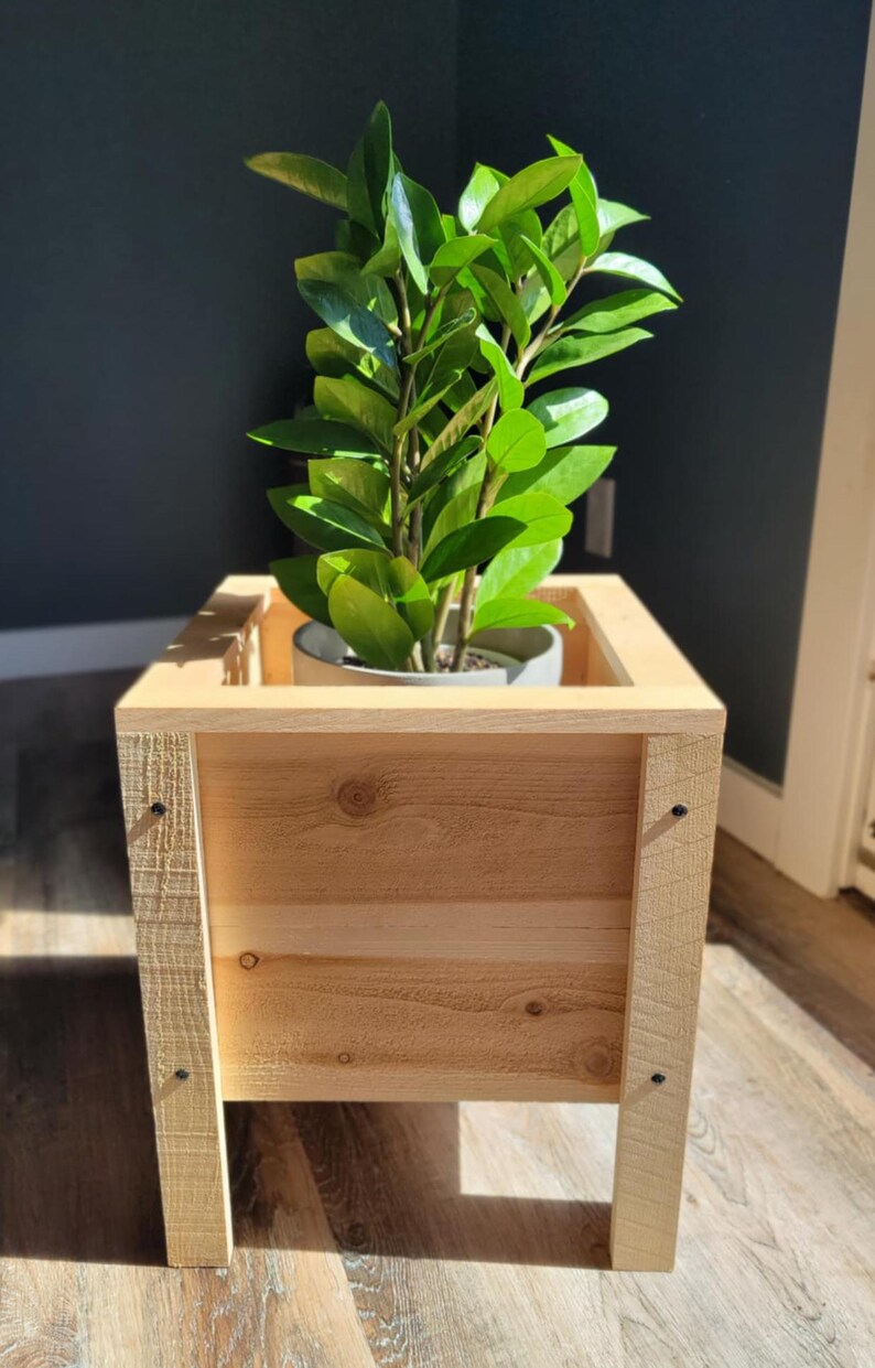 View of Raised Cedar Planter Box - Easily Collapsible for Storage! - Etsy