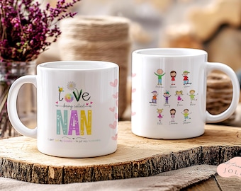 Liebe, die genannt wird Nan - Becher Sublimation Wrap - personalisierter Becher - bearbeitbarer DIGITALER Download - Vorlage
