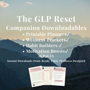 GLP Reset Toolkit Printable Wellness Tracker Bundle for GLP-1 Support Daily Planner, Mood Log, Self-Care and Weight Loss PDF