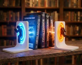 Portal 2 Bookend, Aperture Science, Portal 2 Merch | Unique Cool Bookends | Fantasy Book Nook Kit, Book Valet | Half Life 2
