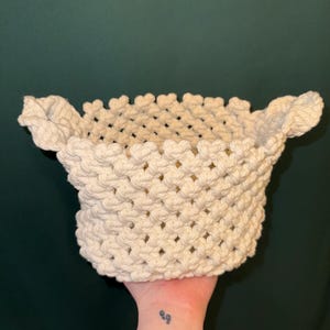 Handmade Macrame Basket | Boho Storage Basket | Handmade Basket | Woven Plant Holder | Nursery Organizer | Bohemian Home Decor
