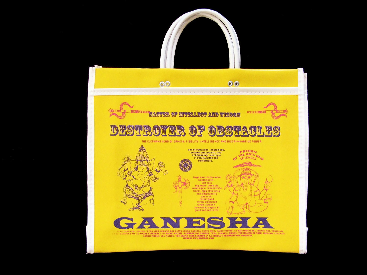 Vintage 1960s Plastic Tote Shopping Bag Vinyl Purse Yellow 