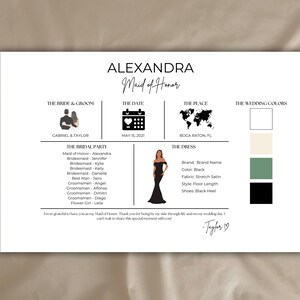 Canva Editable Bridesmaid Info Card Template | Bridesmaid Detail Card Template | Bridesmaid Information Card Template |  Canva Template |