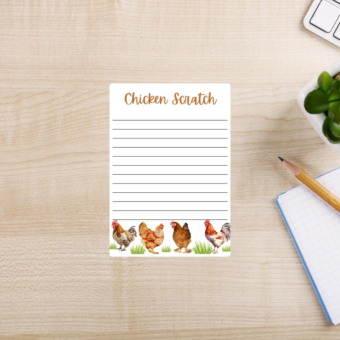 Chicken Scratch Notepad - Etsy