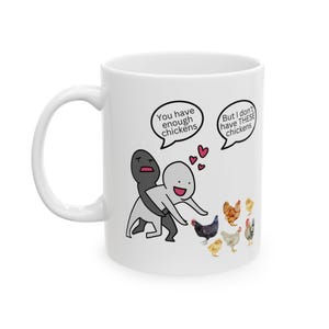 Funny Chickens Ceramic Mug, Chicken Lovers Gift, Farmhouse Coffee Cup, Animal Lover Tea Mug, Cute Chicken Coop Decor, Farm Life Cup