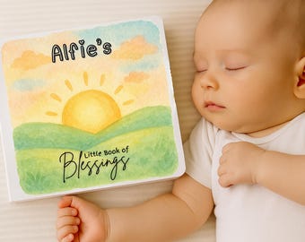 Personalized Baby Blessing Book: Watercolor Bible Verses Keepsake