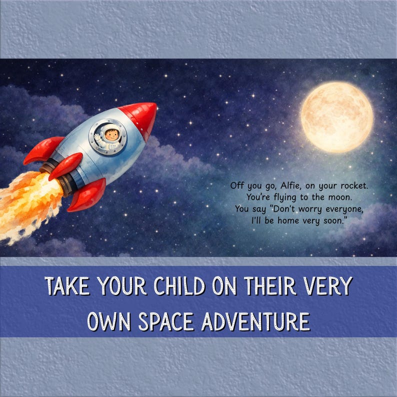 Personalized Kids Space Book: Heartwarming Moon Adventure Story - Custom Astronaut Birthday Gift image 4
