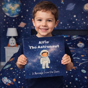 Personalized Kids Space Book: Heartwarming Moon Adventure Story - Custom Astronaut Birthday Gift image 1