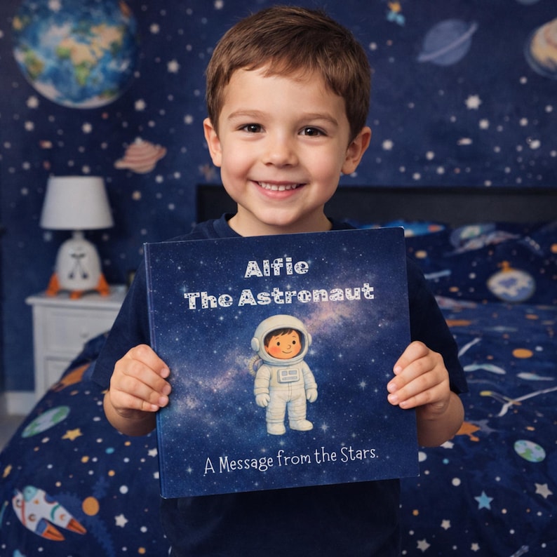 Personalized Kids Space Book: Heartwarming Moon Adventure Story - Custom Astronaut Birthday Gift image 1