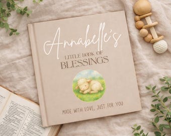 Personalized Baby Christening Book, Custom Bible Keepsake Gift, Christian Godparent Dedication Present