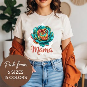 Floral Mama T-Shirt, Mother&#39;s Day Cup, Mama Floral Tee, Mom Birthday Present, New Mom Shirt, Mother&#39;s Day Shirt, Mom Gift Idea, Gift for Mom