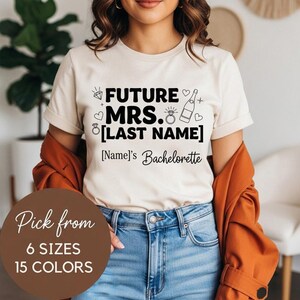 Future Mrs Last Name Tee, Personalized Bachelorette Party Shirt, Bride To Be T-Shirt, Custom Bridal Party Shirts, Wedding Shower Favor