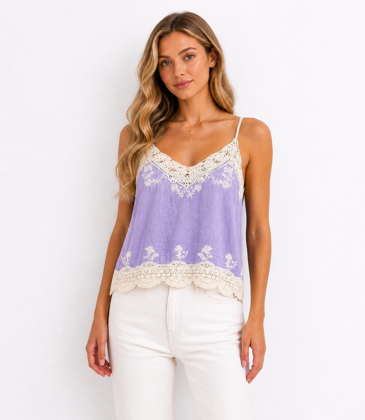100% Cotton Lace Trim Camisole Top, Boho Summer Beachwear Tank - Etsy