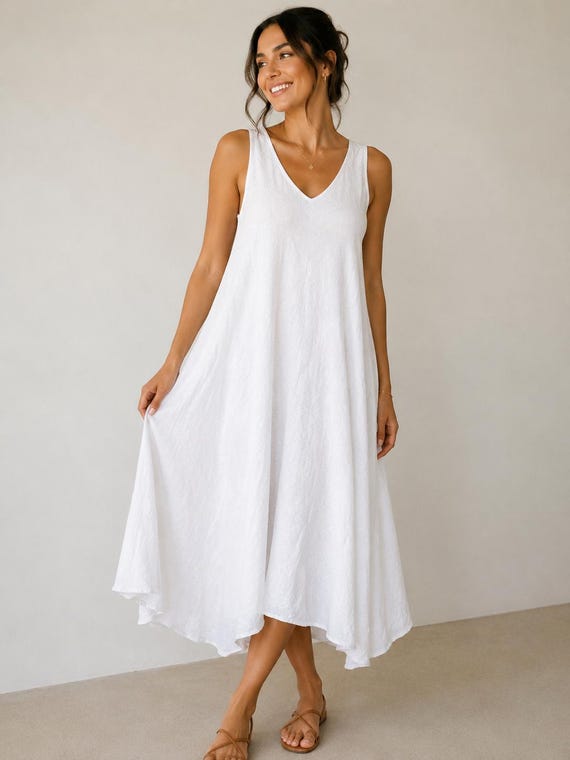 100 cotton swing dress Italian 100% Maxi | Women's Sleeveless Dress | Oversized Summer Dress | Boho Cotton Dress Maeve Color:Peacock Gold straight-neckline Lace A line Bridal our 100% Organic Cotton