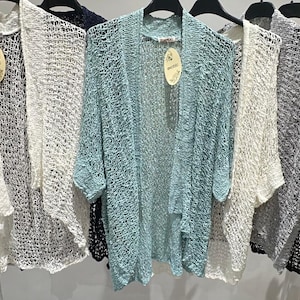 Damen Plan aushöhlen häkeln Strickjacke | Leichtgewicht One Size | Boho lässige Strickkleidung für den täglichen Gebrauch | Frühlings-Strickjacke UK Fit 8-18