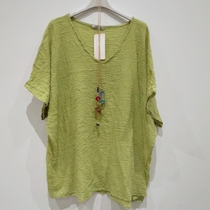 Women&#39;s Cotton Tunic Top With Necklace | V Neck Summer Blouse | Loose Fit Ladies Top | Ladies Casual Top, Women Clothing UK Size 10–20