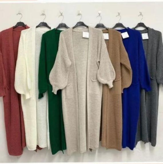 Cardigan Lungo In Lana Lavorata A Maglia In Bianco E Nero - Foto 4