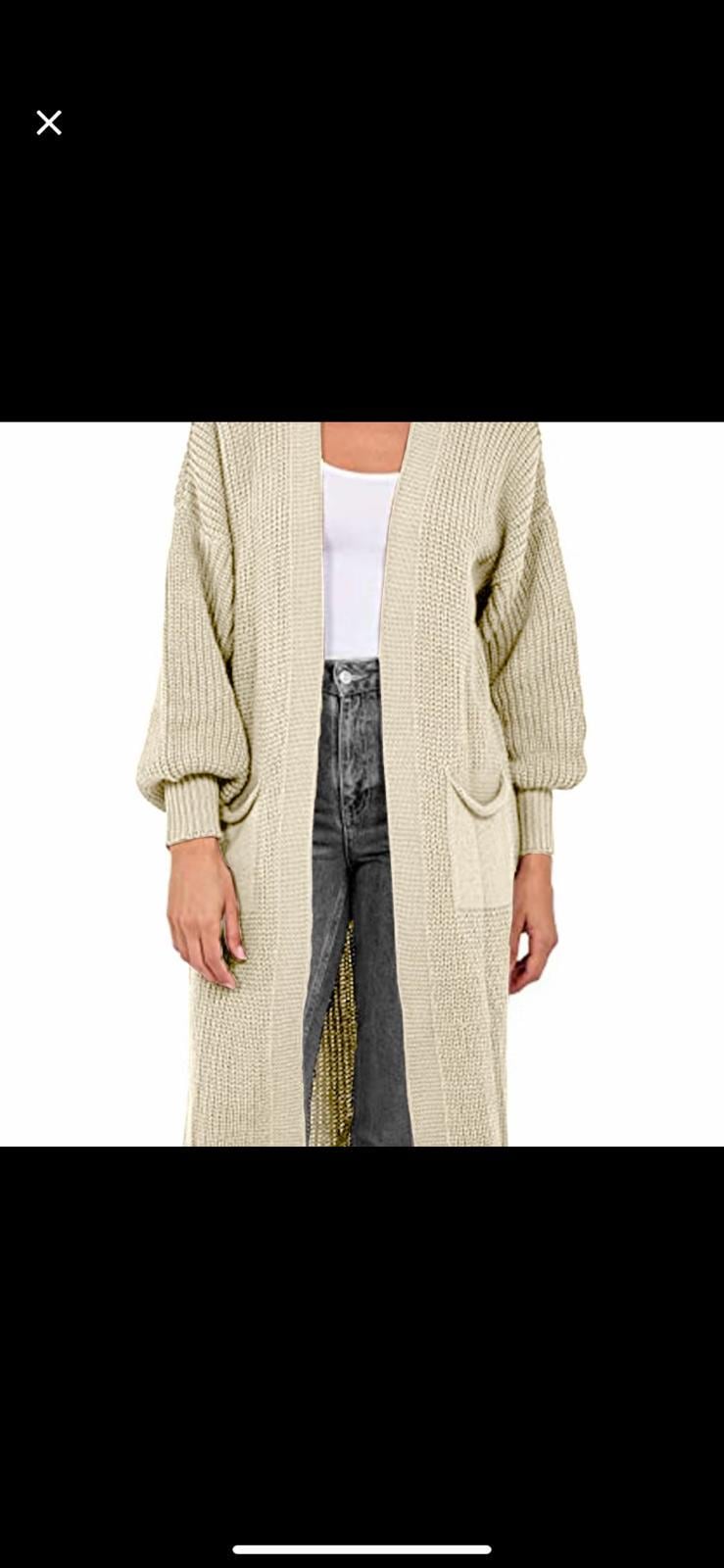 Cardigan In Maglia Grossa Blu, Maglione In Lana Galaxy, Maniche A Palloncino - Italia - Foto 10