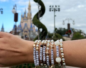 Disney Parks Pearl Bracelet Sets | Epcot, Magic Kingdom, Hollywood Studios, Animal Kingdom