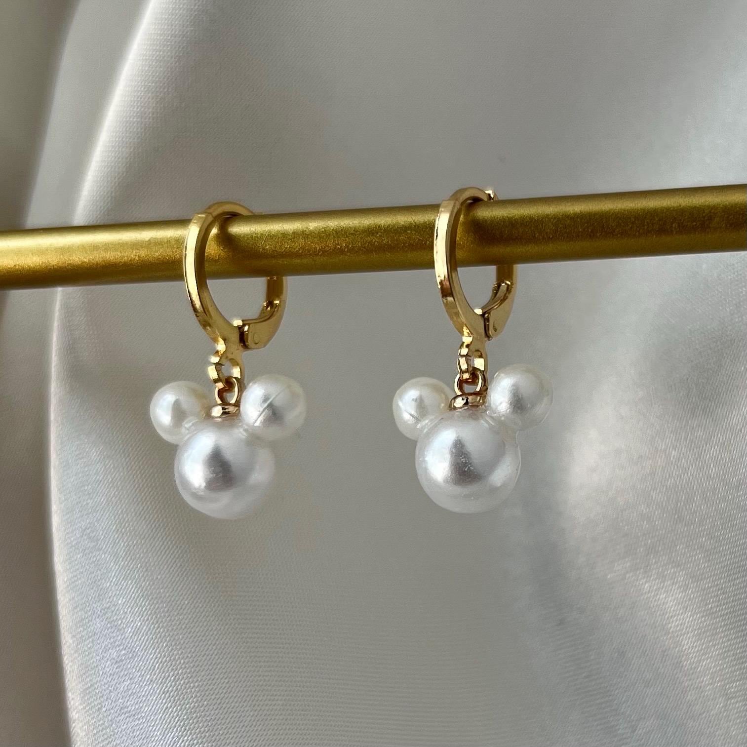 Mickey Drop Pearl Earrings | Disney | Handmade |  pearl earrings | Gifts for Her