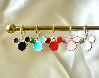 Mickey Classic Drop Hoop Earrings  | Disney Jewelry | custom jewelry| pearl earrings | Disney Gifts