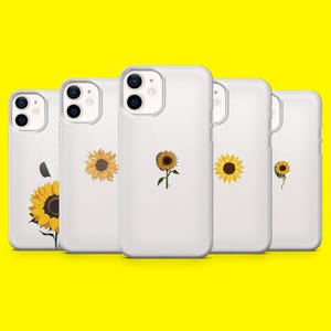 Clear Sunflower Phone Case Petals Natural Transparent Cover for iPhone 16 15 14 13 12 Samsung S25Ultra S24 S23FE A54 A34 Pixel 9Pro 8A 7A XL