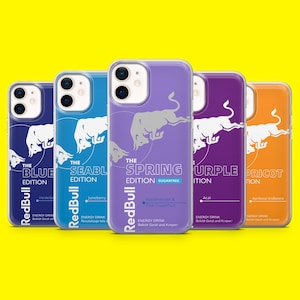 Red Bull Handyhülle Energy Drink Flügel Stilvolle Abdeckung für iPhone 16 15 14 13 12 Samsung S25Ultra S24 S23FE A54 A34 A15 A14 Pixel 9Pro 8A 7A