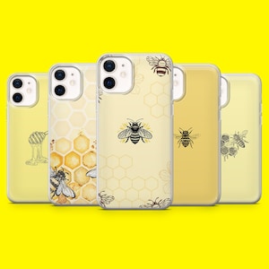 Custodia per telefono Honey Bee Nature, minimalista e carina, per iPhone 16, 15, 14, 13, 12, Samsung S25Ultra, S24, S23FE, A54, A34, A15, A14, Pixel 9Pro, 8A, 7A