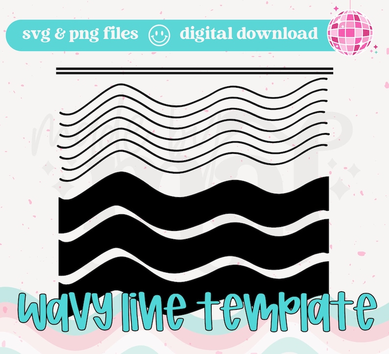 Wavy Line Template for Tumblers | SVG File for Tumbler Designs - Etsy