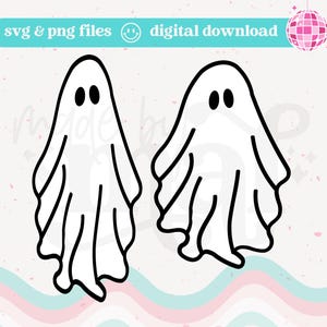 Cute Ghosts SVG: Halloween, Ghost, Doodle, Cricut Cut File (Instant Download)
