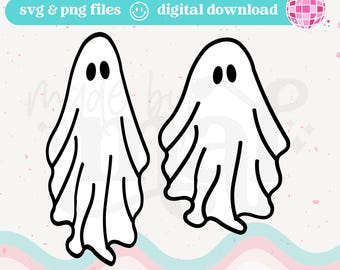 Cute Ghosts SVG: Halloween, Ghost, Doodle, Cricut Cut File (Instant Download)