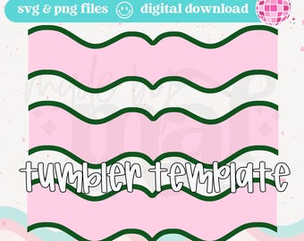 Vintage Wavy Line Tumbler Template: SVG File for Cutting Machines (Digital Download)
