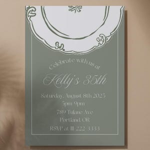Editable Dinner Party Birthday Invitation Template, Dinner Party Birthday Invitation Template, Dinner Party Invitation Template