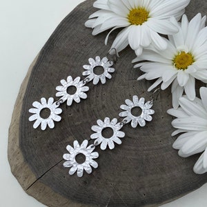 daisy earrings, flower power dangle earrings, long floral earrings image 2