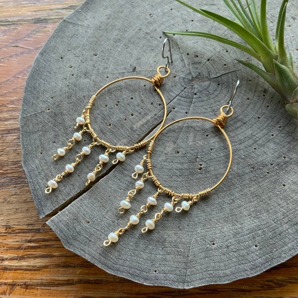 Chandelier Hoop Earrings Etsy